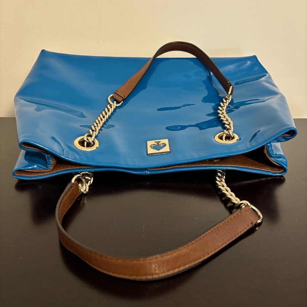Kate Spade Kingsbury Park Blue Patent Leather Tote - Picture 6 of 12